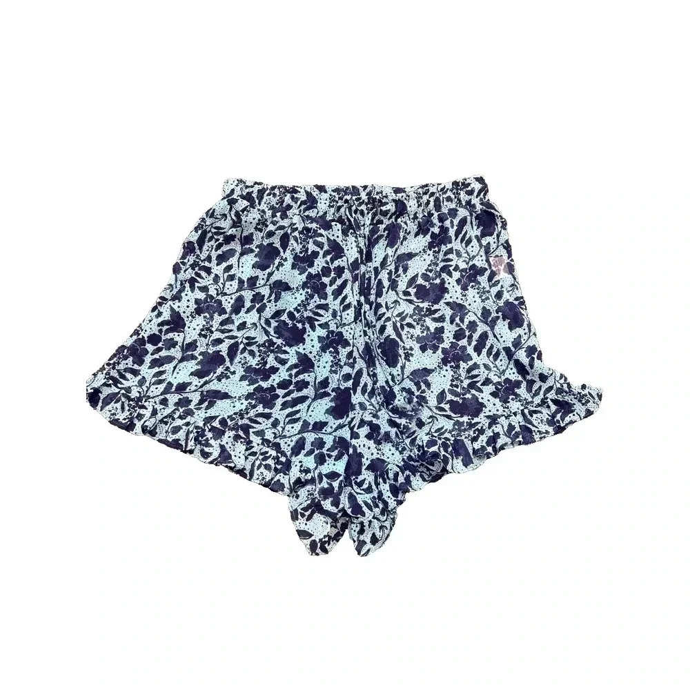 MISA Los Angeles Revolv Blue Floral Ruffle Inca Goa High Waist Shorts Size Small - Picture 7 of 13